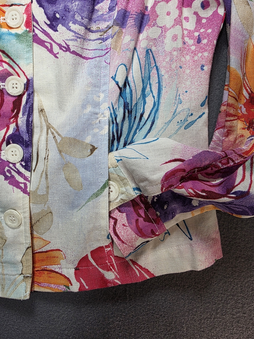Colorful Floral Button-Front Jacket - Multicolor - Picture 5 of 13